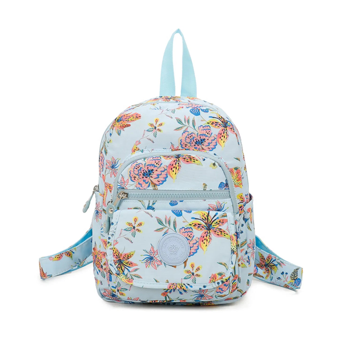 Kids Multi Zip Fun Backpack Baby Blue Spotted Lily