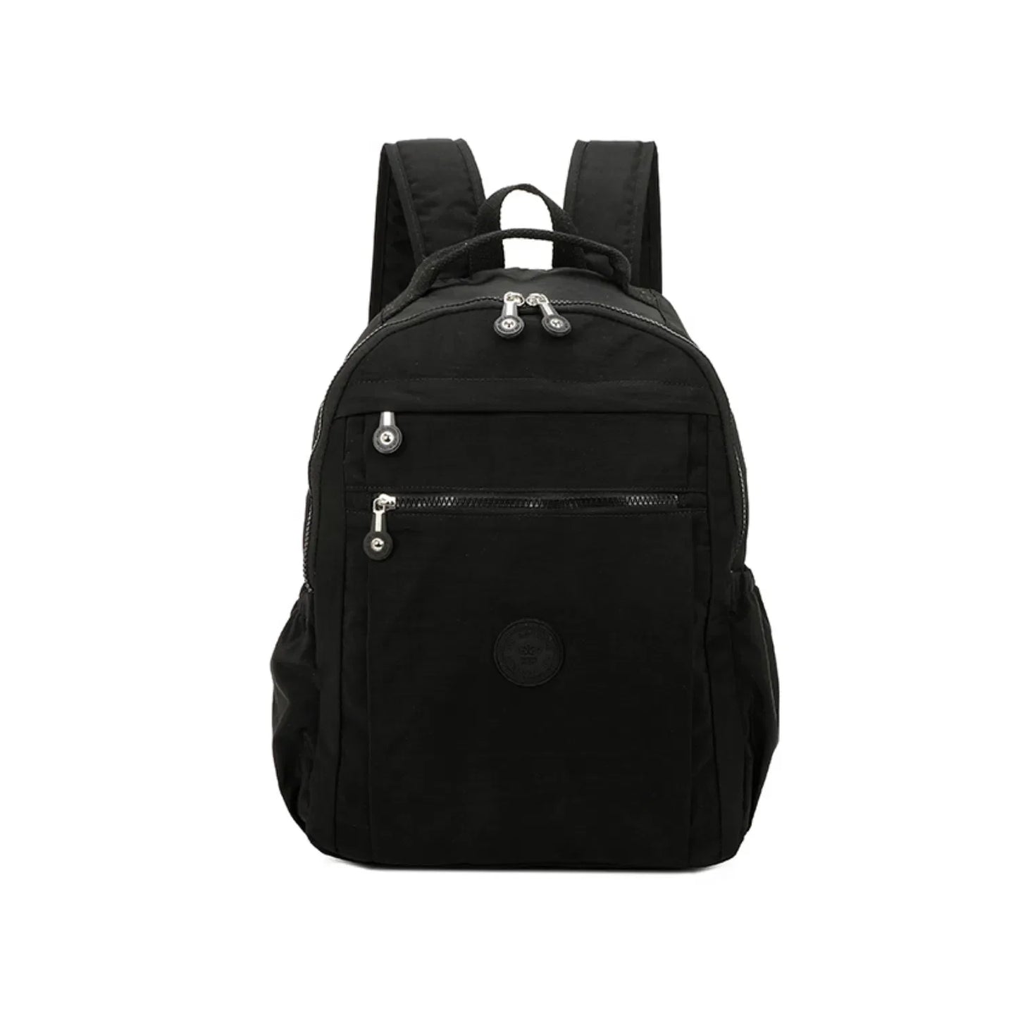 Multi-zip Stylish Plain Backpack Black
