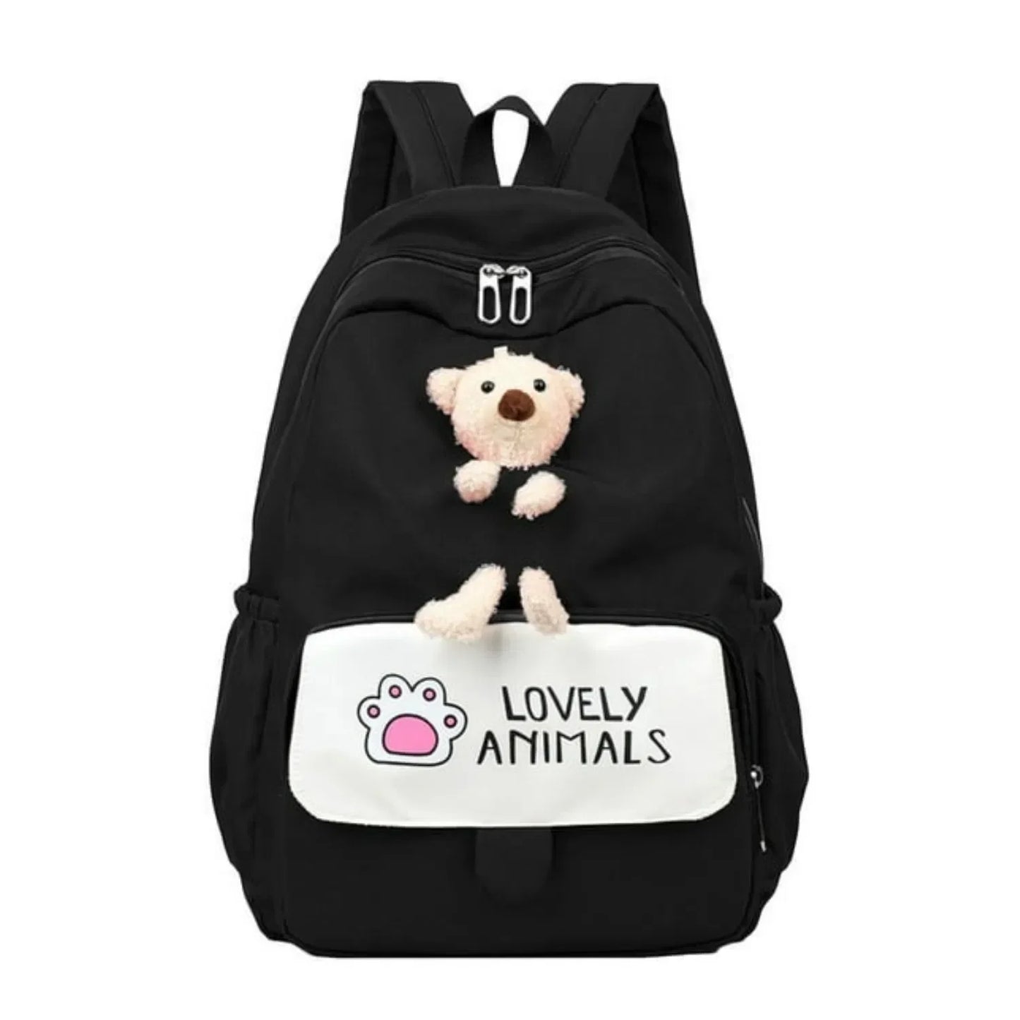 Kids Premium Soft Bear Backpack Black