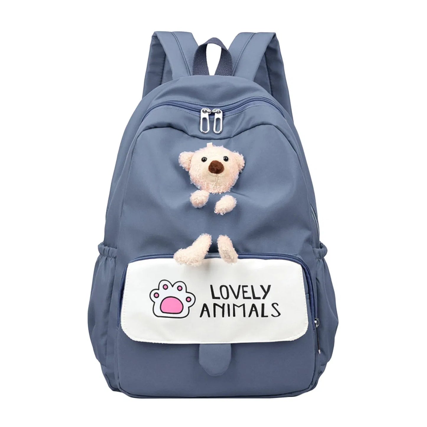Kids Premium Soft Bear Backpack Blue