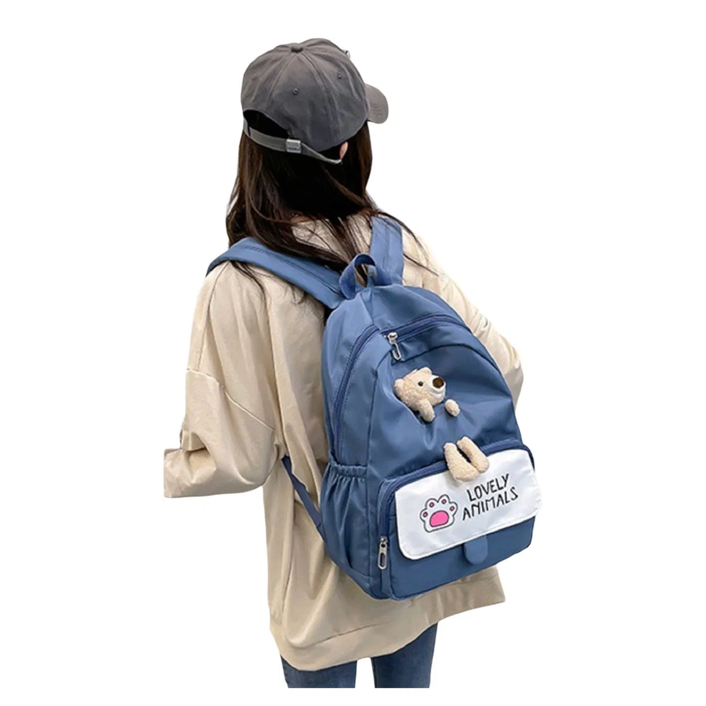 Kids Premium Soft Bear Backpack Blue