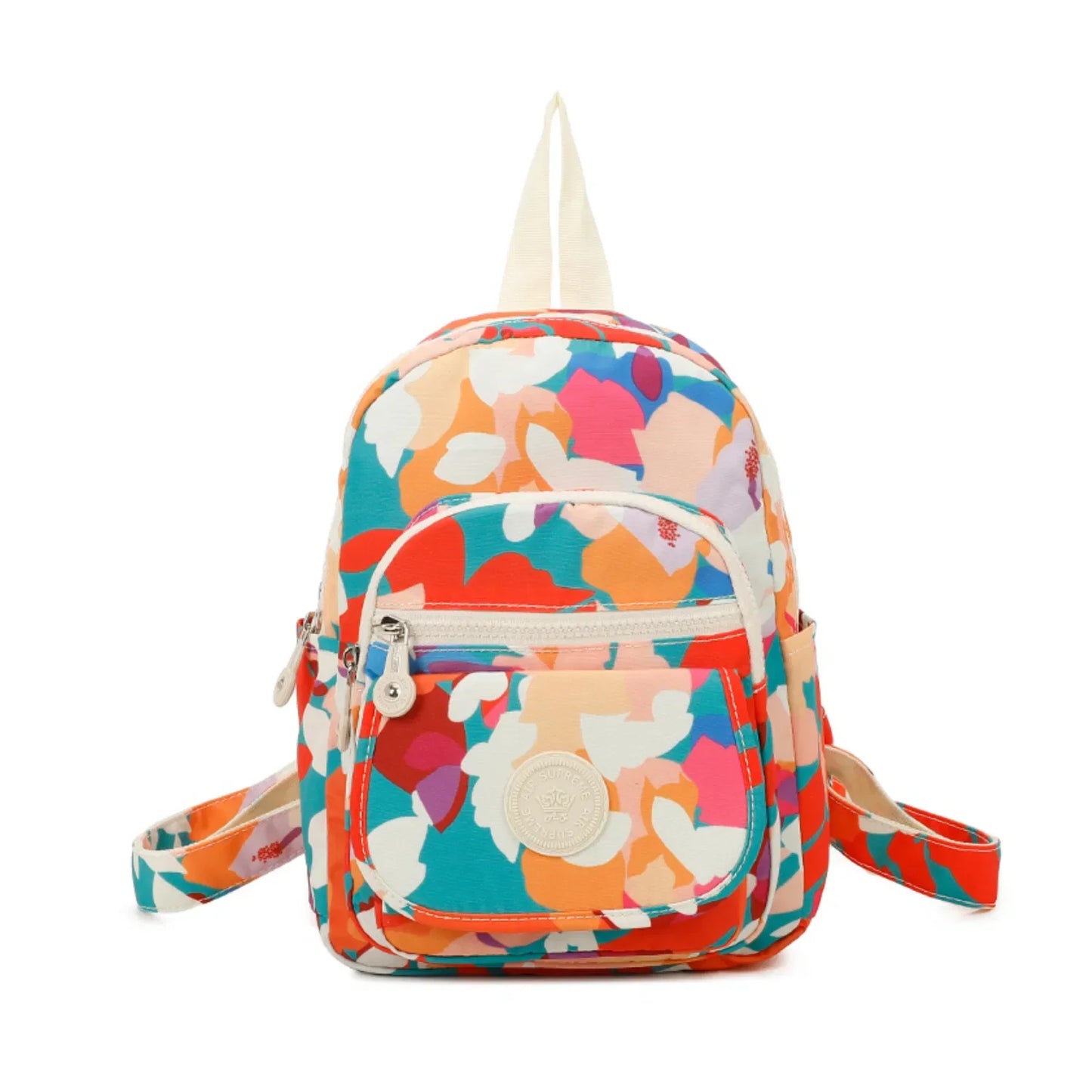 Kids Multi Zip Fun Backpack Colourful Flower Patels