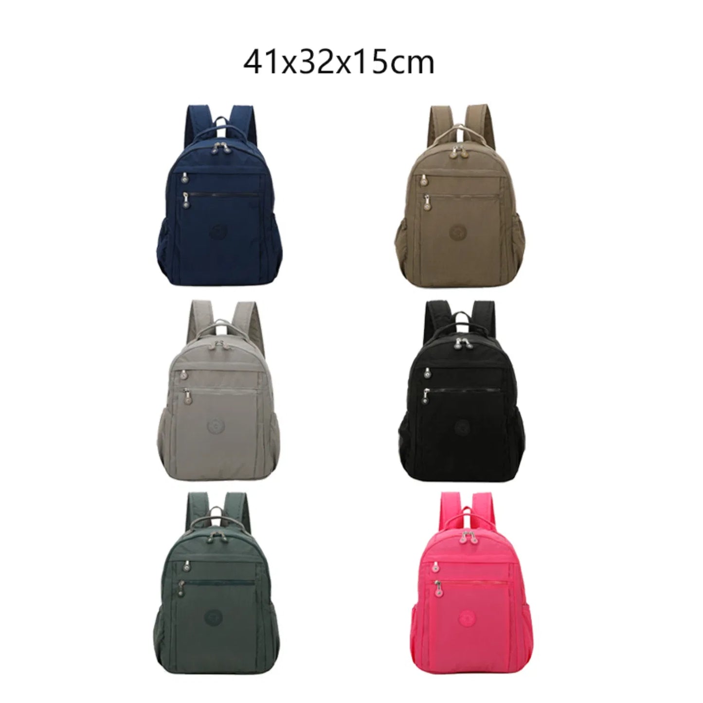 Multi-zip Stylish Plain Backpack Brown