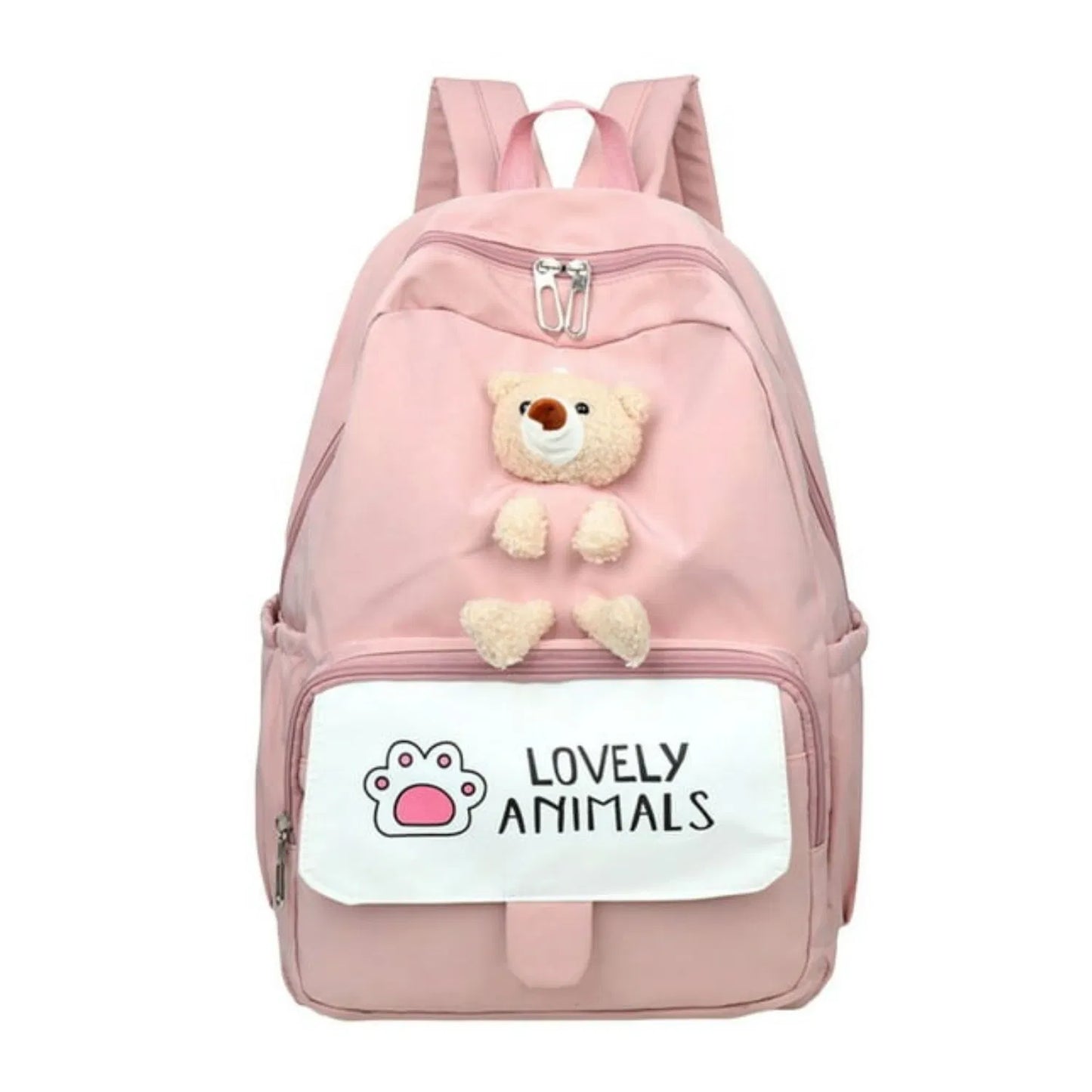 Kids Premium Soft Bear Backpack Pink