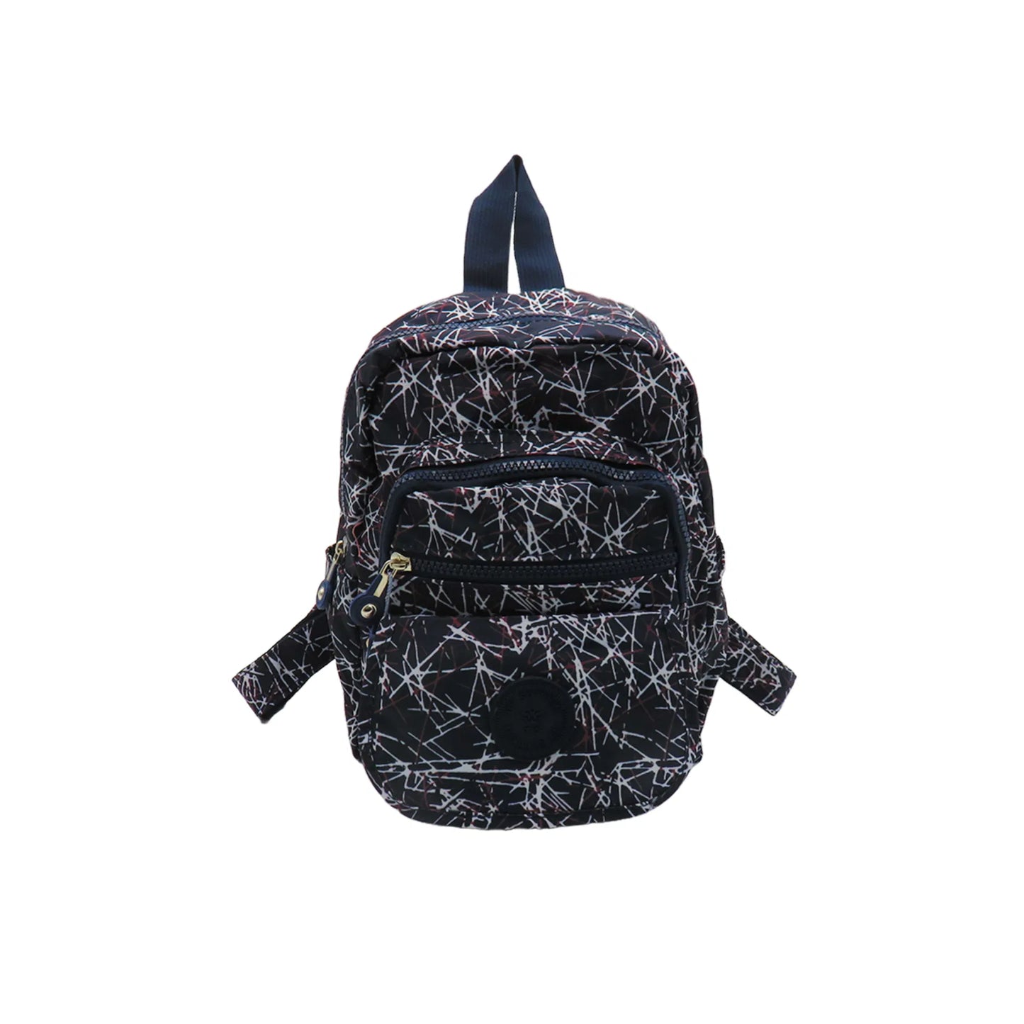 Kids Multi Zip Fun Backpack Brown & White Sticks