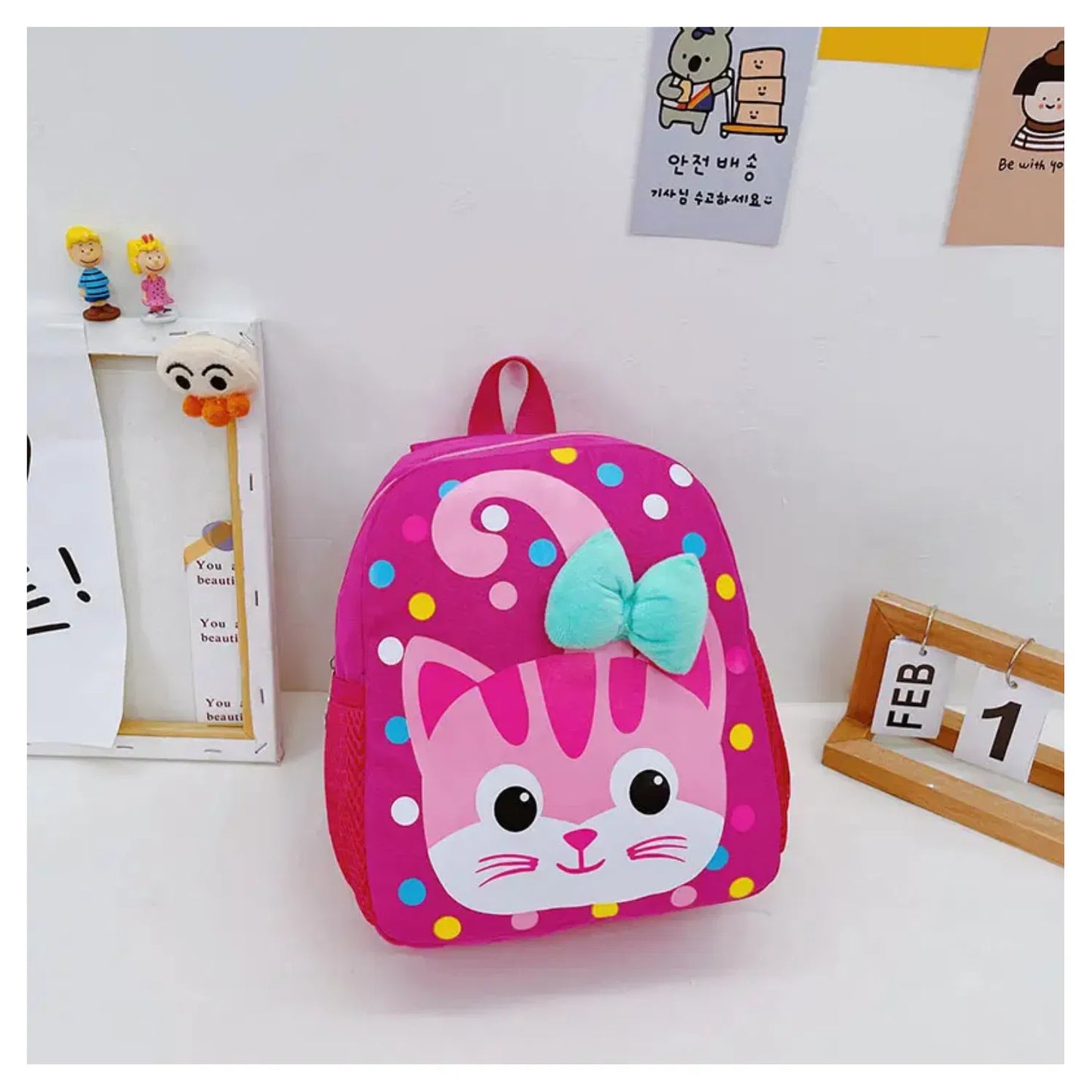 Kids Premium Soft Cute Backpack Red