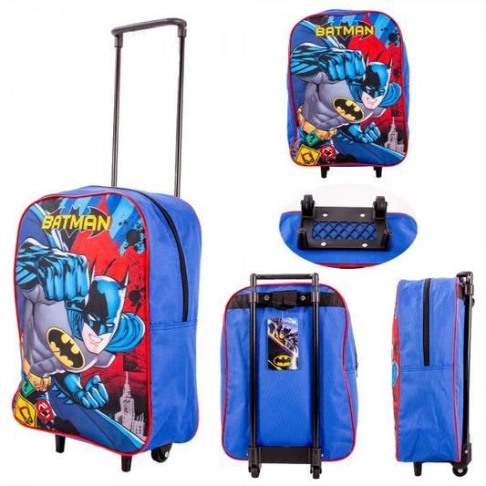 Kids Navy Batman Premium Folding Trolley Bag
