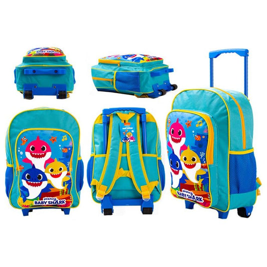 Characters Cabin Trolley Wheeled Bag & Rucksack - Baby Shark