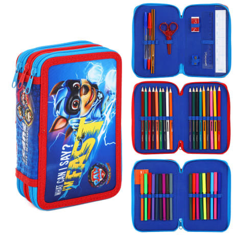 Kids Paw Patrol Multi Zip Filled Pencil Case