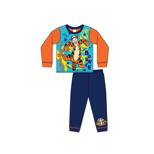 Boys Long Sleeved Tigger Cosy Soft Pyjamas