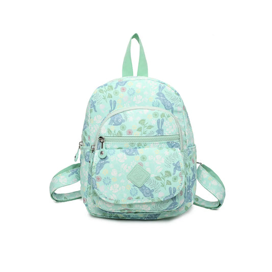 Kids Multi Zip Fun Backpack Green Rabbit