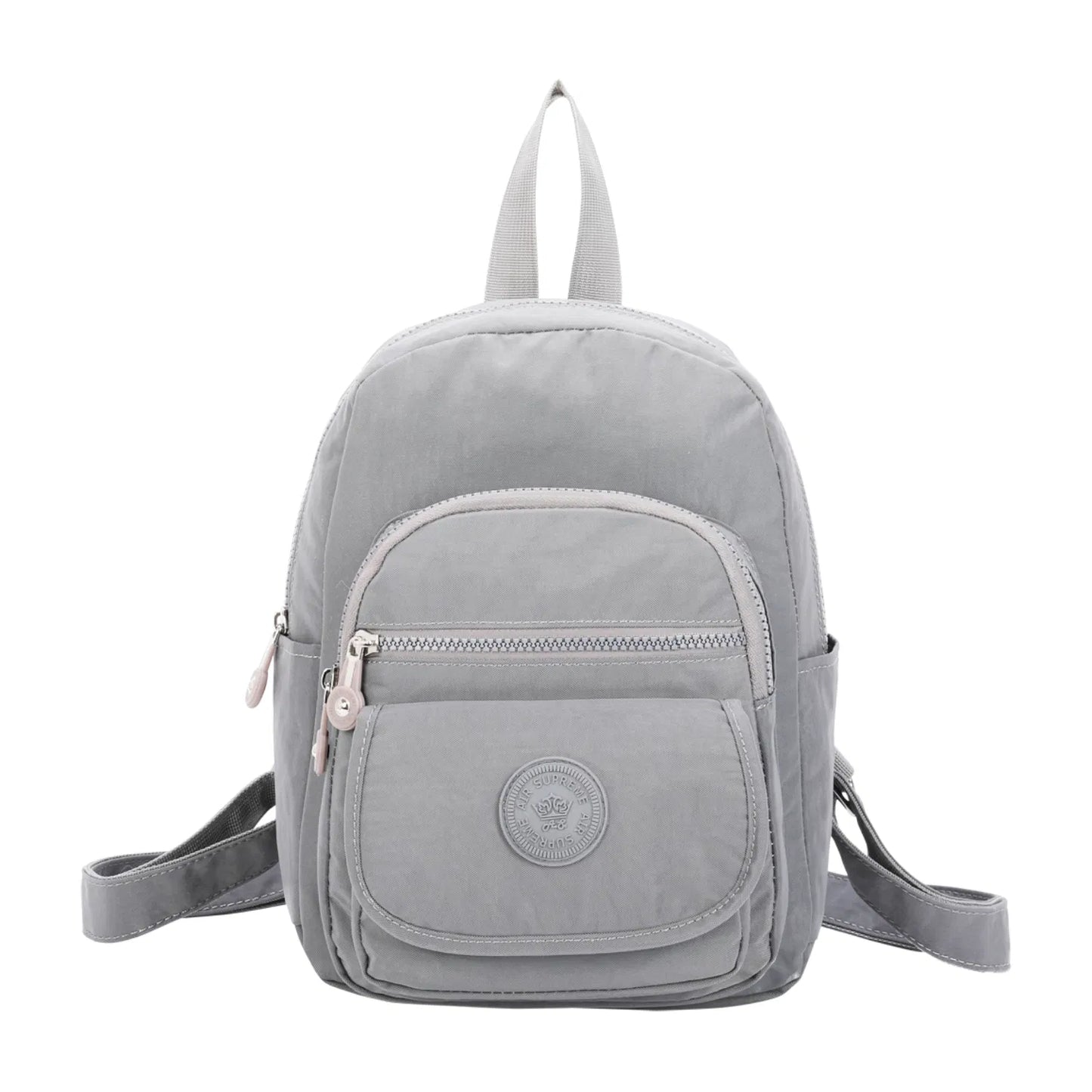 Small Premium Multiple Zip Backpack Light Grey