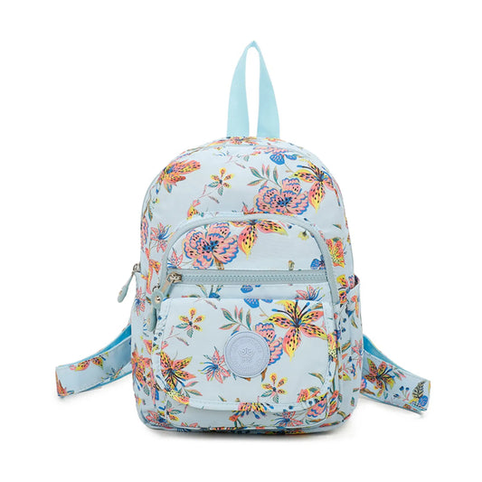 Kids Multi Zip Fun Backpack Baby Blue Spotted Lily