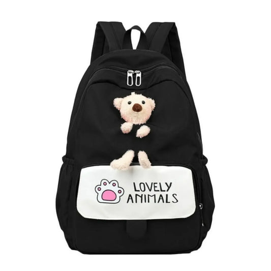 Kids Premium Soft Bear Backpack Black