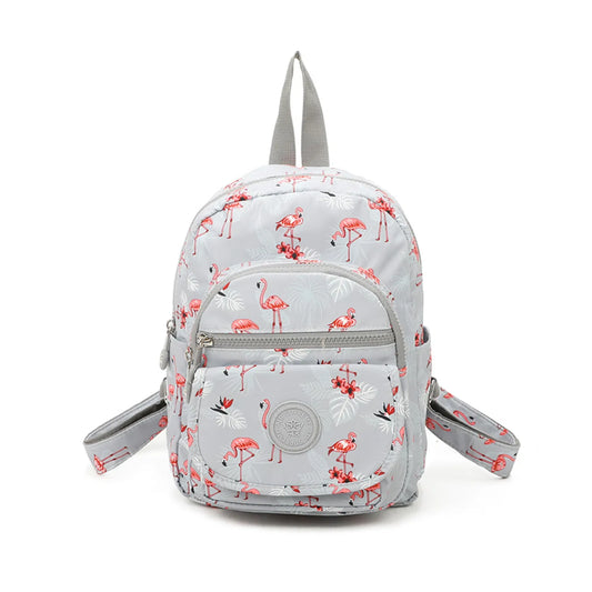 Kids Multi Zip Fun Backpack Pink Flamingo