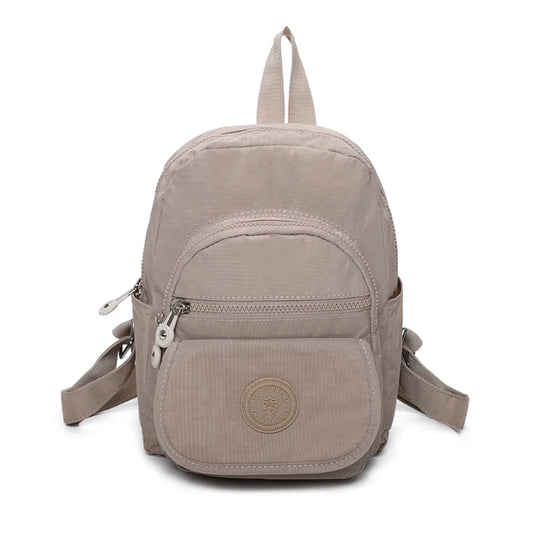 Small Premium Multiple Zip Backpack Khaki