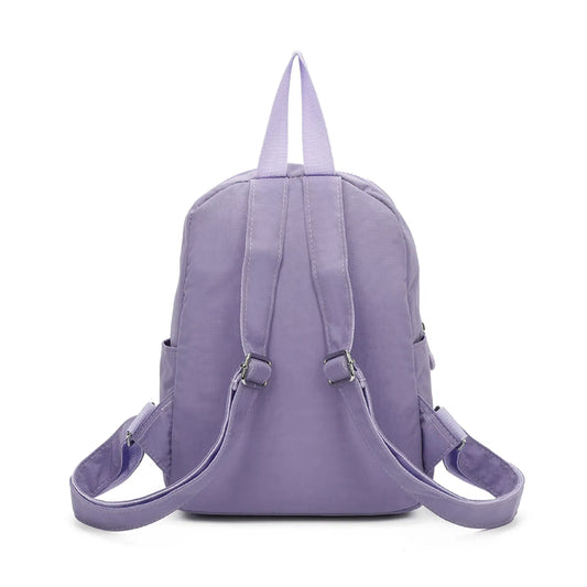 Small Premium Multiple Zip Backpack Khaki Lavender