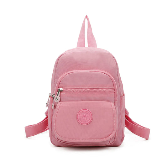 Small Premium Multiple Zip Backpack Pink