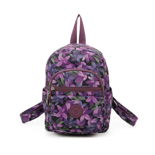 Kids Multi Zip Fun Backpack Purple Flower