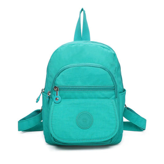 Small Premium Multiple Zip Backpack Turquoise
